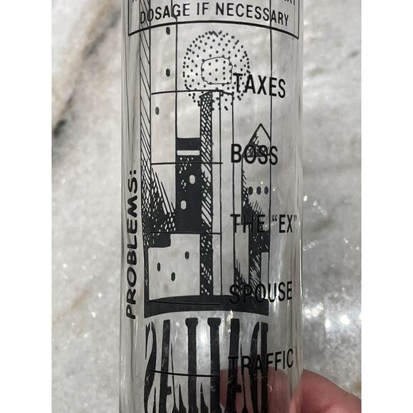 Funny Souvenir Tall Shot Drink Glass Dallas Texas Vintage Fill To Problem Level - Picture 5 of 8